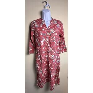 Utsa dress small rose floral long tunic Beach Resortwear Cover-up